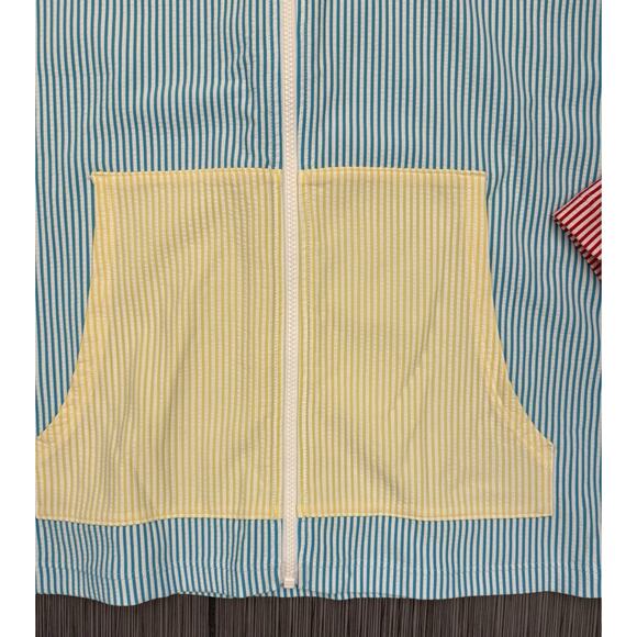 Lands’ End Women’s UPF 50 Seersucker Hooded Full Zip Rashguard Size Large Beach - Picture 2 of 5